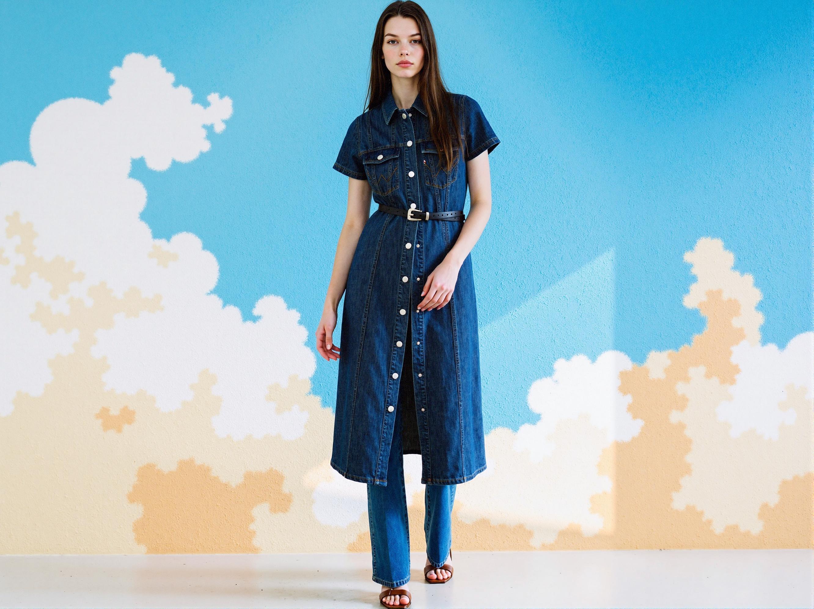 Long denim one-piece thumbnail 5