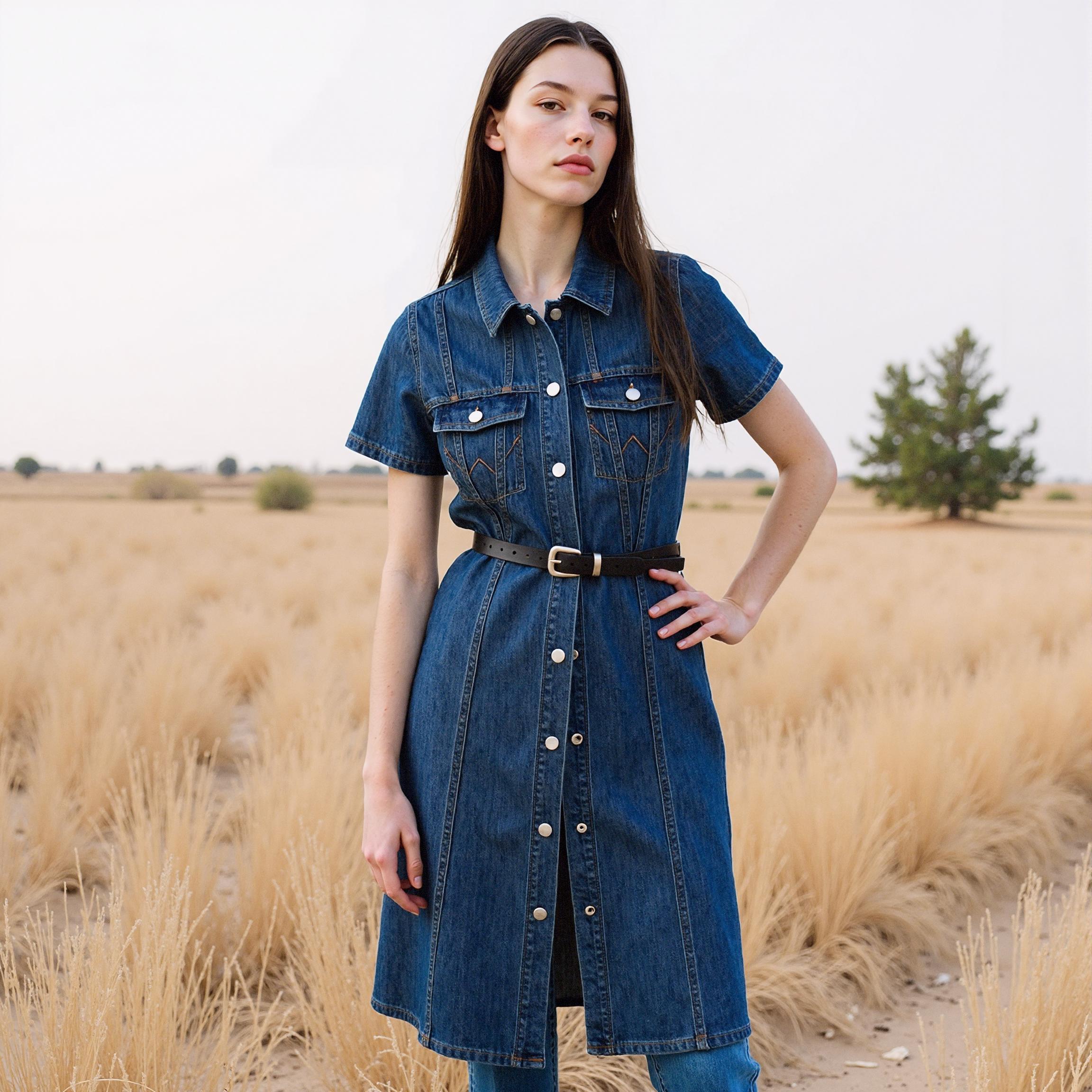 Long denim one-piece thumbnail 7