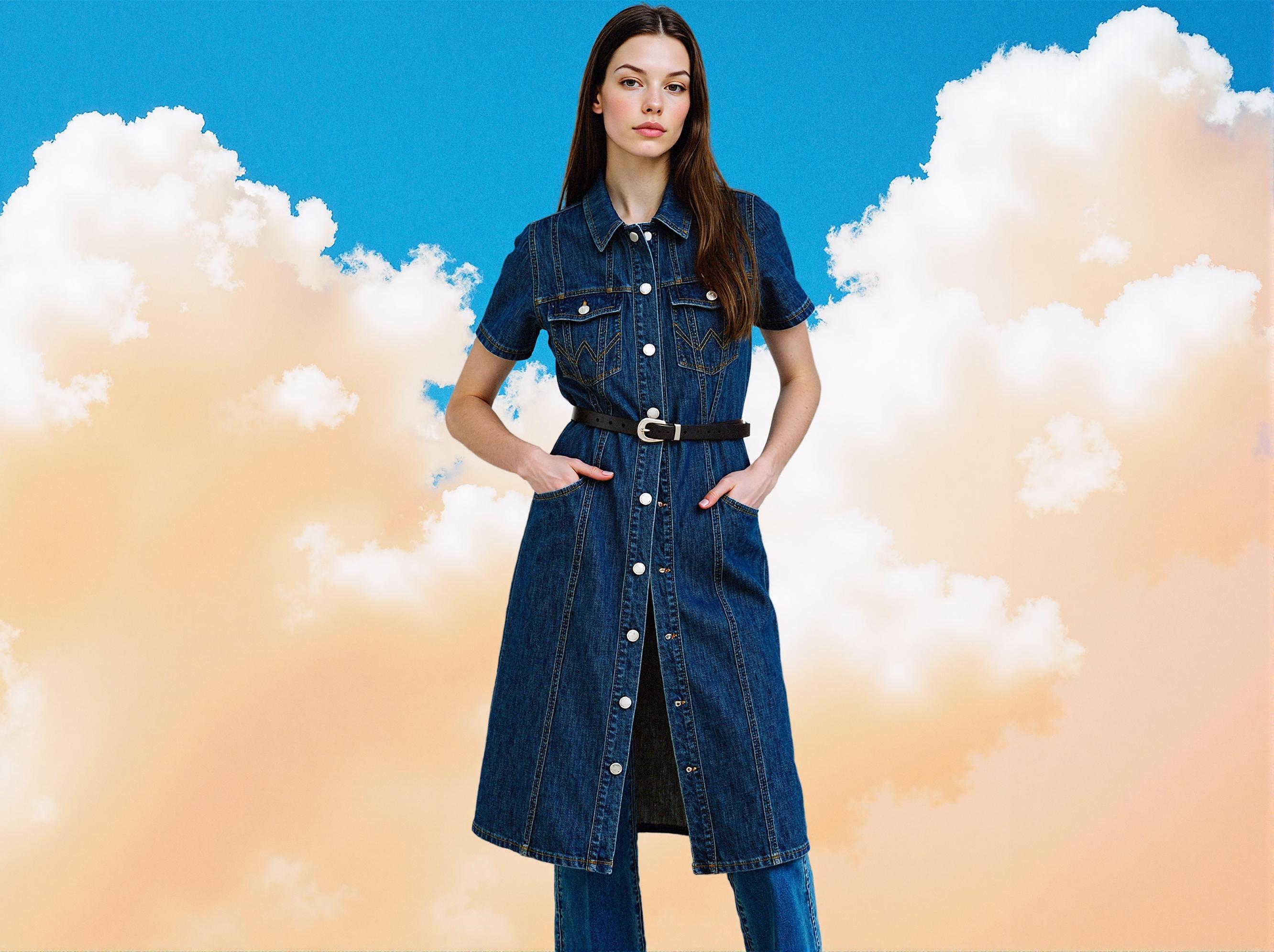 Long denim one-piece thumbnail 9